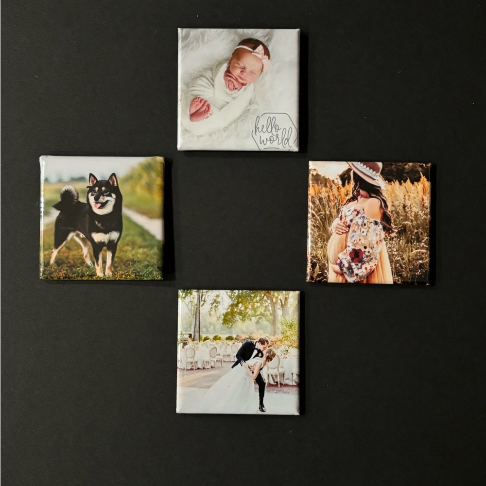 4 pcs Custom Photo Magnets 2"x2" Square Photo Magnets Personalized Gifts Fridge
